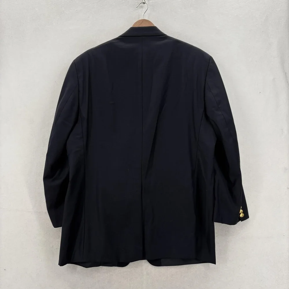 Lauren Ralph Lauren Blazer Mens 44R Blue Wool Gold Button Sport Coat Jacket